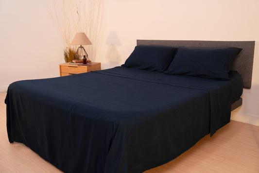 Set de Sábanas Blend - Azul Marino